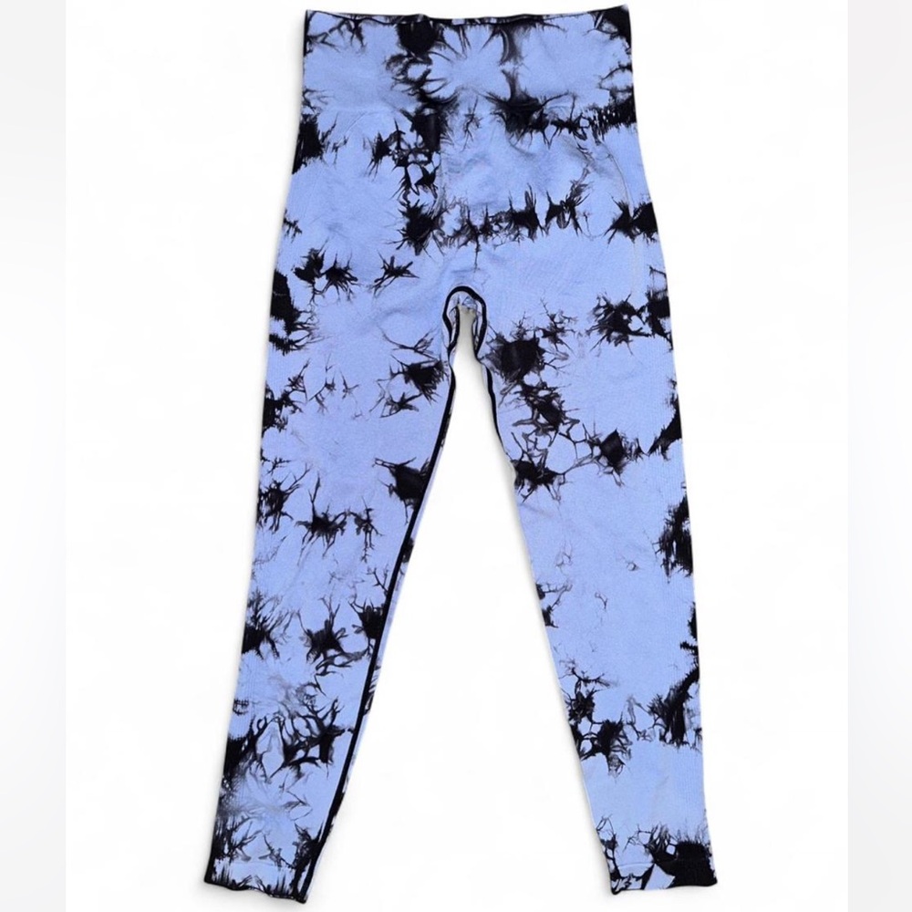 Bold Blue Tie-Dye High Waist Leggings